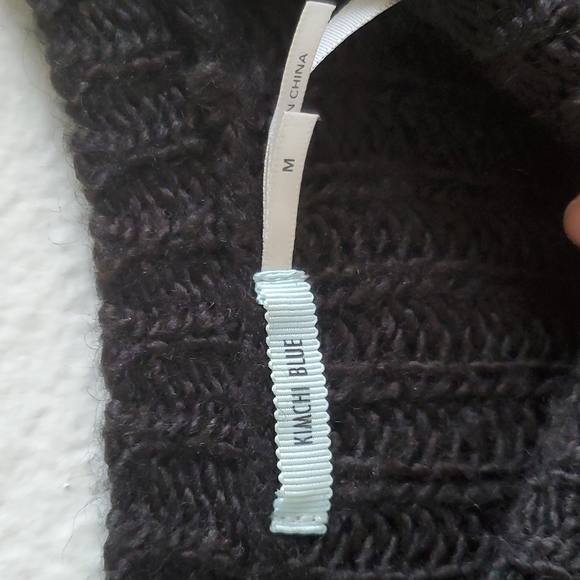 Kimchi Blue black cropped wool fuzzy sweater crop top urban outfitters - Picture 2 of 7